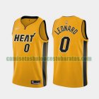Camiseta Meyers Leonard 0 Miami Heat 2020-21 Earned Edition amarillo Hombre