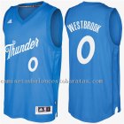camiseta russell westbrook 0 navidad 2016-2017 oklahoma city thunder azul