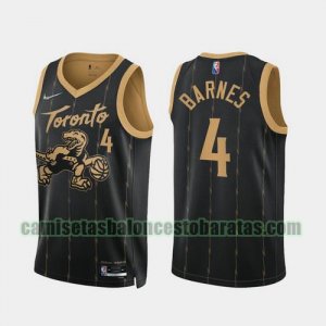 Camiseta BARNES 4 Toronto Raptors 2022 75 aniversario edición de la ciudad Negro Hombre