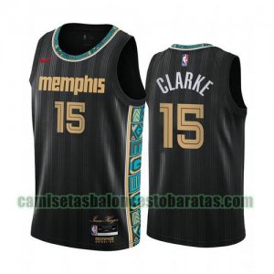 Camiseta Brandon Clarke 15 Memphis Grizzlies 2020-21 City Edition Negro Hombre