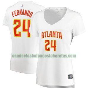 Camiseta Bruno Fernando 24 Atlanta Hawks association edition Blanco Mujer