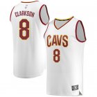 Camiseta Jordan Clarkson 8 Cleveland Cavaliers 2019 Blanco Hombre