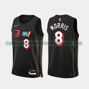 Camiseta MORRIS 8 Miami Heat 2022 75 aniversario edición de la ciudad Negro Hombre