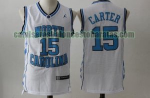 Camiseta Tar Heels 15 Charlotte Hornets NCAA blanco Hombre