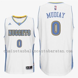 camiseta emmanuel mudiay 0 denver nuggets 2016-2017 blanca