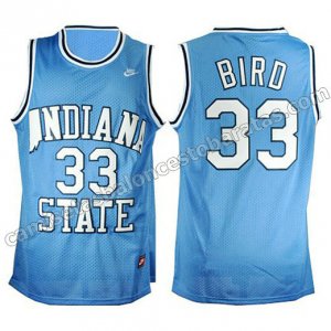 camisetas ncaa indiana state larry bird #33 azul