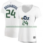 Camiseta Bojan Bogdanovic 24 Utah Jazz association edition Blanco Mujer