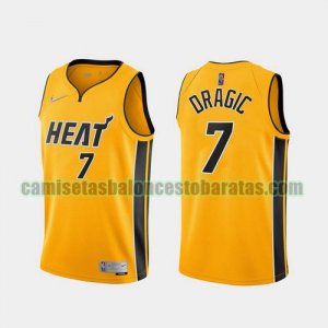 Camiseta Goran Dragic 7 Miami Heat 2020-21 Earned Edition amarillo Hombre
