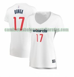 Camiseta Isaac Bonga 17 Washington Wizards association edition Blanco Mujer