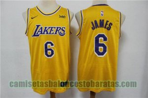 Camiseta JAMES 6 Los Angeles Lakers Edición de fans amarillo Hombre