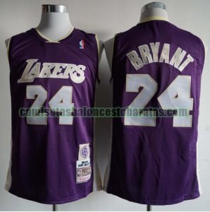 Camiseta Kobe Bryant 24 Los Angeles Lakers Hardwood Classic Púrpura Hombre