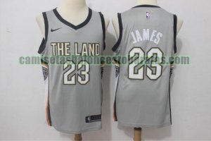 Camiseta LeBron James 23 Cleveland Cavaliers Baloncesto gris Hombre