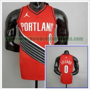 Camiseta NBA Lillard 0 Portland Trail Blazers NBA (JORDAN Model) rojo Hombre