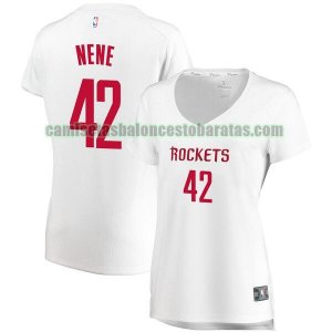 Camiseta Nene Hilario 42 Houston Rockets association edition Blanco Mujer