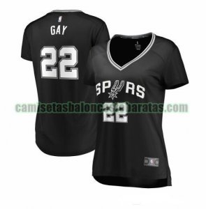 Camiseta Rudy Gay 22 San Antonio Spurs icon edition Negro Mujer