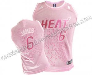 camiseta baloncesto mujer miami heat con LeBron James #6 rosa