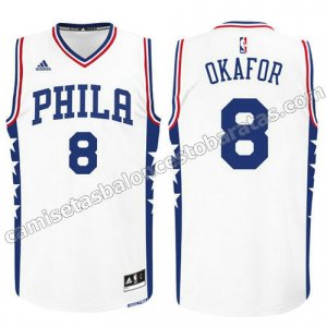 camiseta philadelphia 76ers 2015-2016 jahlil okafor #8 blanca