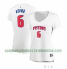 Camiseta Bruce Brown 6 Detroit Pistons association edition Blanco Mujer