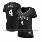 Camiseta Derrick White 4 San Antonio Spurs icon edition Negro Mujer