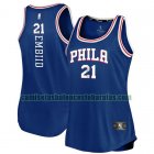 Camiseta Joel Embiid 21 Philadelphia 76ers clasico Azul Mujer