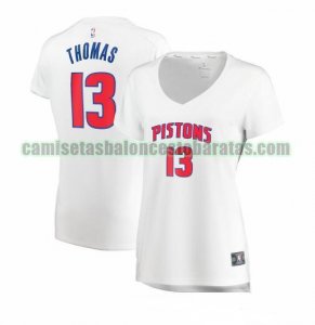 Camiseta Khyri Thomas 13 Detroit Pistons association edition Blanco Mujer