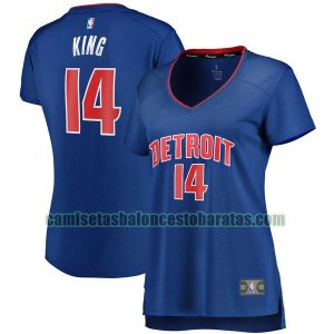 Camiseta Louis King 14 Detroit Pistons icon edition Azul Mujer