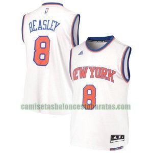 Camiseta Michael Beasley 8 New York Knicks Home Replica Blanco Hombre