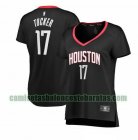 Camiseta PJ Tucker 17 Houston Rockets statement edition Negro Mujer