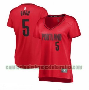 Camiseta Rodney Hood 5 Portland Trail Blazers statement edition Rojo Mujer