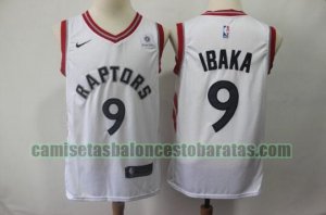 Camiseta Serge Ibaka 9 Toronto Raptors Baloncesto blanco Hombre