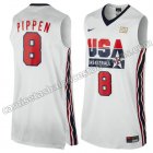camisetas de baloncesto scottie pippen #8 nba usa 1992 blanca