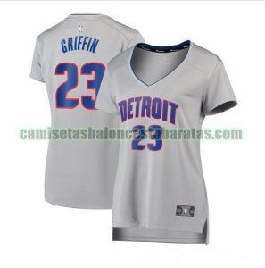 Camiseta Blake Griffin 23 Detroit Pistons statement edition Gris Mujer