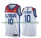 Camiseta Breanna Stewart 10 USA 2020 USA Olimpicos 2020 blanco Hombre