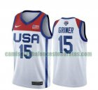 Camiseta Brittney Griner 15 USA 2020 USA Olimpicos 2020 blanco Hombre