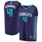 Camiseta Willy Hernangomez 41 Charlotte Hornets 2019 Púrpura Hombre