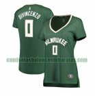 Camiseta Donte DiVincenzo 0 Milwaukee Bucks icon edition Verde Mujer