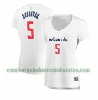 Camiseta Justin Robinson 5 Washington Wizards association edition Blanco Mujer