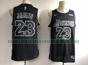 Camiseta Lebron James 23 Los Angeles Lakers Blanco negro Hombre