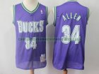 Camiseta Ray Allen 34 Milwaukee Bucks Baloncesto Barato Púrpura Hombre