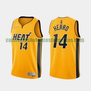 Camiseta Tyler Herro 14 Miami Heat 2020-21 Earned Edition amarillo Hombre