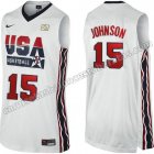 camisetas de baloncesto magic johnson #15 nba usa 1992 blanca