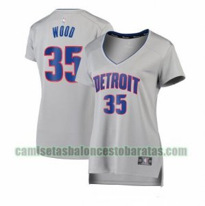 Camiseta Christian Wood 35 Detroit Pistons statement edition Gris Mujer