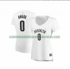 Camiseta David Nwaba 0 Brooklyn Nets association edition Blanco Mujer