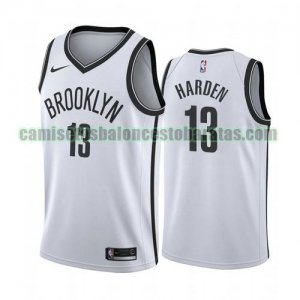 Camiseta James Harden 13 Brooklyn Nets 2020-21 Association Blanco Hombre