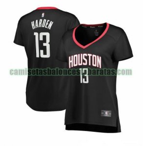 Camiseta James Harden 13 Houston Rockets statement edition Negro Mujer