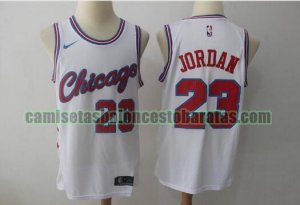 Camiseta Michael Jordan 23 Chicago Bulls Baloncesto blanco Hombre