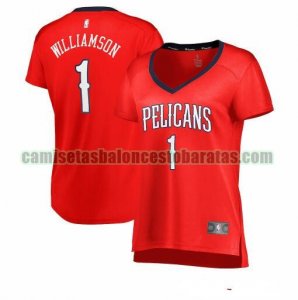 Camiseta Zion Williamson 1 New Orleans Pelicans statement edition Rojo Mujer