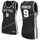 camiseta baloncesto mujer tony parker #9 san antonio spurs negro