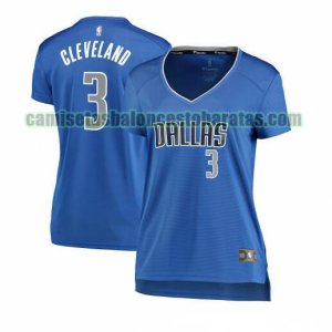 Camiseta Antonius Cleveland 3 Dallas Mavericks icon edition Azul Mujer