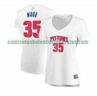 Camiseta Christian Wood 35 Detroit Pistons association edition Blanco Mujer